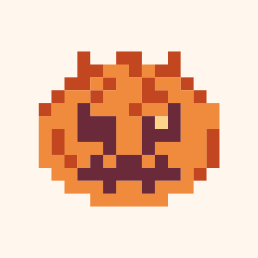 いかりのまなざしかぼちゃんのドット絵アイコン