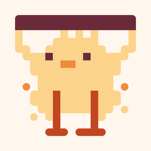 うえからかべがせまるひよのドット絵アイコン