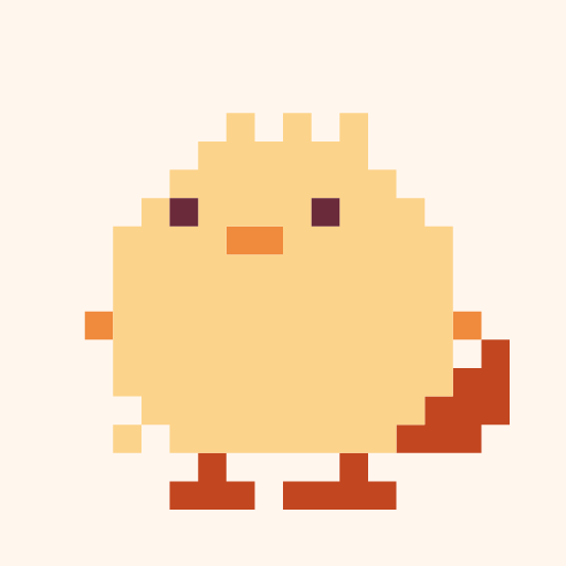 しっぽはえたひよのドット絵アイコン